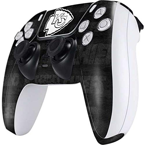 Skinit Decal Gaming Skin Compatible with PS5 Controller - Officially Licensed NFL Kansas City Chiefs Black & White Design
