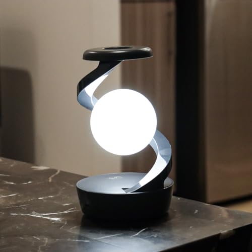 RGB Color-Changing Night Light Lamp with Levitating Floating Design with Wireless Phone Charging, Motion-Sensing Hand Activation, Table Lamp for Bedroom, Kitchen, Living Room, Home Office