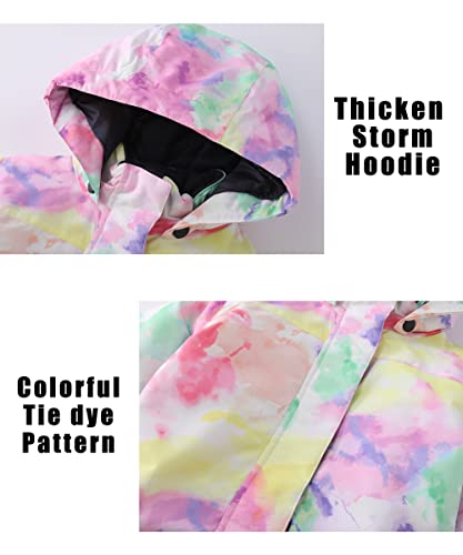 Image of Girls Boys One Piece Snowsuit Waterproof Windproof Ski Snow Hooded Coveralls