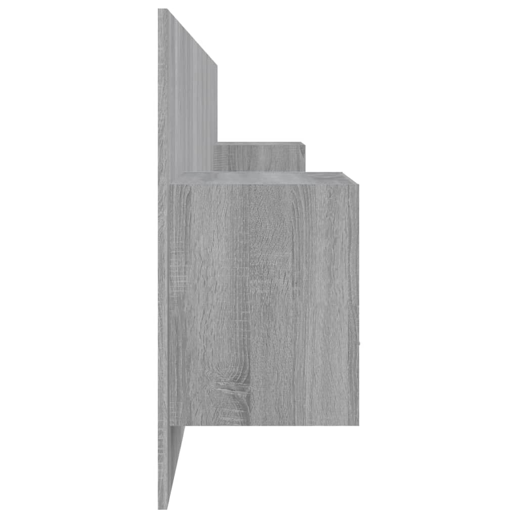 vidaXL Tête de Lit avec Armoires Accessoire de Lit Tête de Lit Flottante Murale Meuble de Chambre à Coucher Sonoma Gris Bois d'Ingénierie