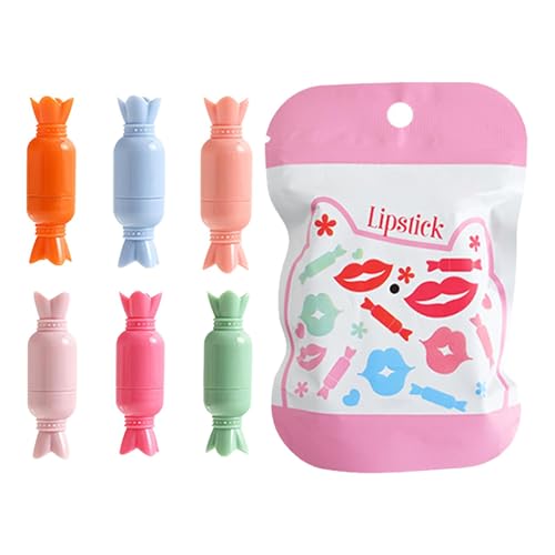 Lindos lápices labiales, maquillador de lápiz labial,6x Velvet Kit de barras de labios pigmentadas altas - Píldoras de brillo de labios de caramelo mate para citas, compras, cita
