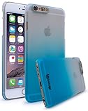 Bastex iPhone 6 / 6s Case, Slim Fit Frosted Fade White to Blue Hard Plastic Snap-On Case Cover with LED Flash Function for Apple iPhone 6, iPhone 6s