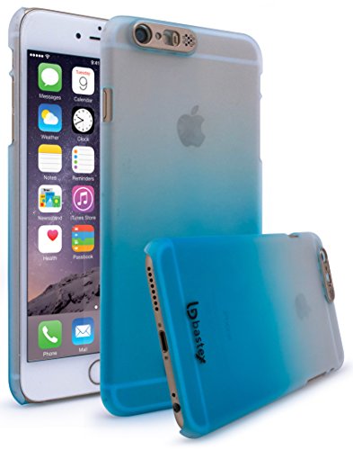 Bastex iPhone 6 / 6s Case, Slim Fit Frosted Fade White to Blue Hard Plastic Snap-On Case Cover with LED Flash Function for Apple iPhone 6, iPhone 6s