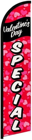 Valentine's Day Windless Swooper Flag Feather Banner