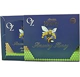Miel Aphrodisiac Naturel en Portions Individuelles – Coffret Bleu – Miel Alimentaire de Dégustation – Texture Liquide – Usage Culinaire
