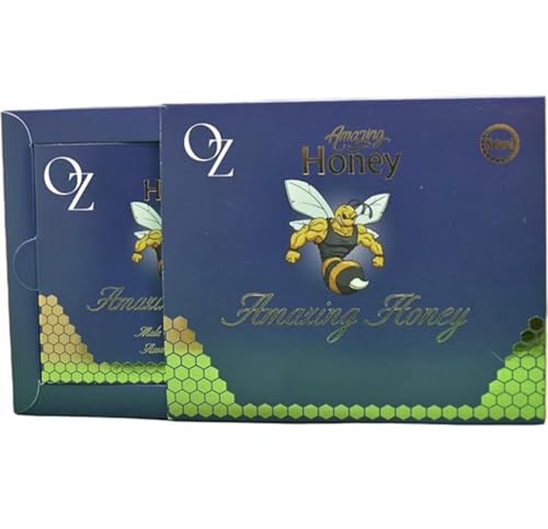 Miel Aphrodisiac Naturel en Portions Individuelles – Coffret Bleu – Miel Alimentaire de Dégustation – Texture Liquide – Usage Culinaire