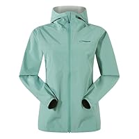 Berghaus Womens Deluge Pro 3.0 Shell Rain | Breathable Coat Durable Waterproof Adjustable Jacket, Light Terrain, 8 EU