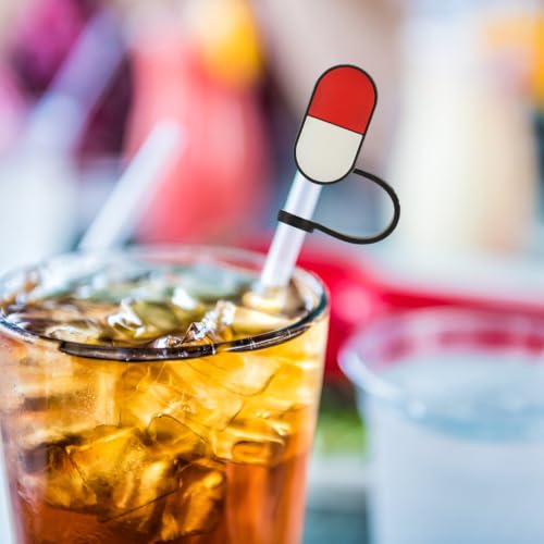 6 Tapas reutilizables de silicona para pitillos miniatura 7