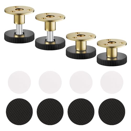 HJJMN 4Pcs Patas de Muebles Regulables en Altura, 25-39mm Pies de Tornillo Ajustables, Pies Niveladores Resistentes a los Arañazos con Almohadilla Amortiguadora Adhesiva para Mesa Sillas Cama