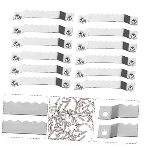 Image of 100pcs Serrated Picture Hangers Easy to Install Picture Hanging Hardware for Framed Photos Art and Posters Frame Hooks for Home Office and School Use