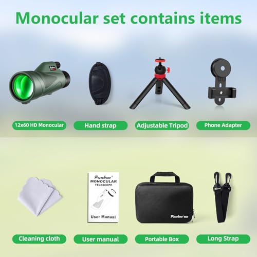 Image of 12x60 HD Monocular Telescope for Adults high Powered