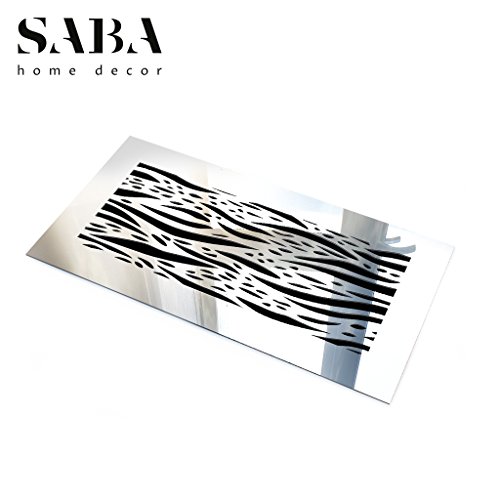 Saba Air Vent Covers Register - Acrylic Fiberglass Grille 10" X 6" Duct Opening (12" X 8" Overall) Mirror Finish Decorative Cover For Walls And Ceilings (Not For Floor Use), Waves #TOP1
