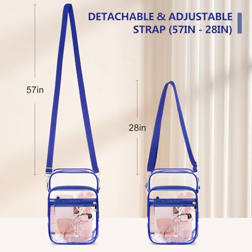 Image of Blvornl Clear Crossbody Bag with Adjustable Shoulder Strap, Stadium Approved PVC Purse Bag, Messenger Bag