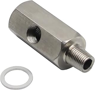 1/8 NPT Oil Pressure Sensor Tee 1/8 NPT Female to 1/8 NPT Male with 1/8 NPT Side Port Adapters Turbo Supply Feed Line Gauge Hose T Stainless Steel Fitting