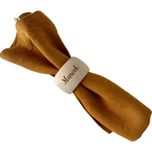 Rond de serviette en bois personnalisé pour une table raffinée | Cadeau Fête des Pères, des mères | Mariage, Anniversaire