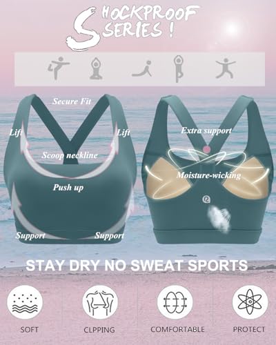 Image of RUNNING GIRL Sports Bras for Women High Support Moulded Cup High Impact Sports Bras Racerback Workout Running Yoga Bra