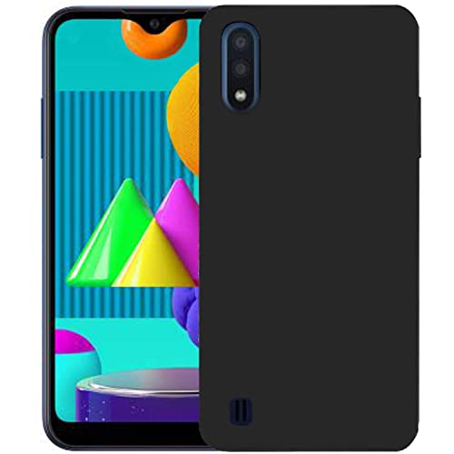 Image of Mobile Back Cover Case for Samsung Galaxy M01 (Silicone Case|CameraProtection|Black SC1510)