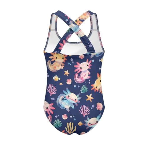 Image of One Piece Swimsuit for Girls Kids Quick Dry Bathing Suit with Crossback Strap Summer Beach Swimwear Size 5T-14