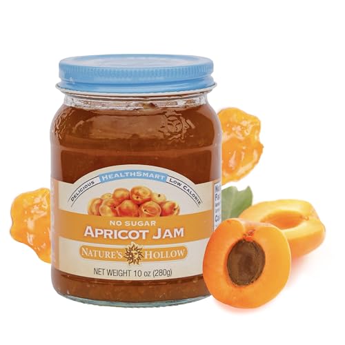 Nature's Hollow Apricot Jam: Sugar Free Jam and Preserves, Low Cal, Non GMO, Keto Jam, Vegan, Gluten Free, and Diabetic Friendly - Sugar Free Jelly - 10oz
