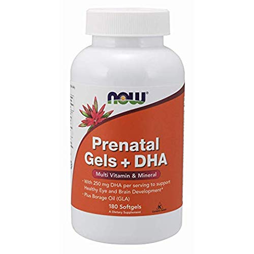 NOW Foods Prenatal Gels + DHA with 250 mg, 180 SoftGels