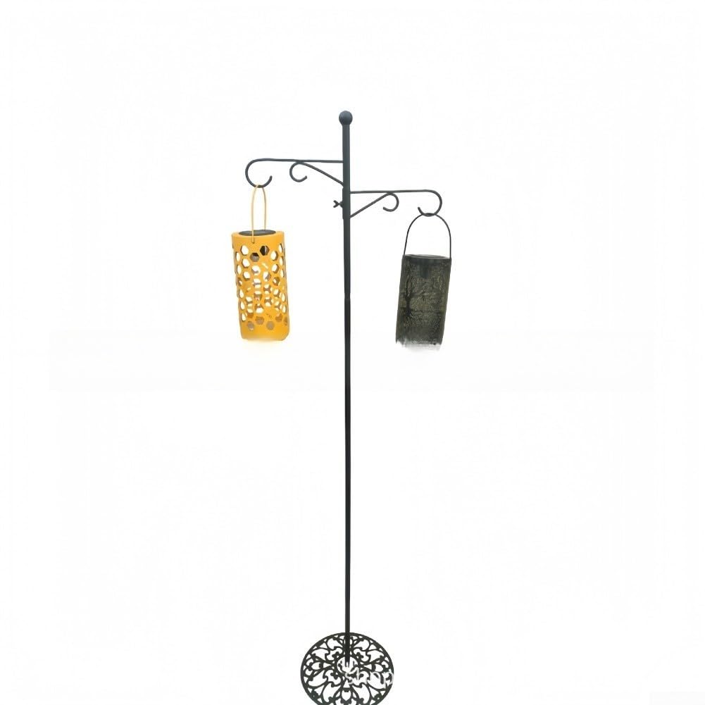 Gancio da pastore in ferro resistente e 116 cm per lanterne da appendere all'aperto e espositori floreali, resistente alla ruggine per un uso a lungo termine