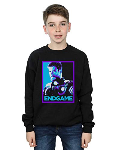 Marvel Boys Avengers Endgame Thor Poster Sweatshirt Black 12-13 Years