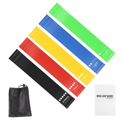 Zegnuem Fitnessbänder, 5 Stück Elastisch Widerstandsbänder, Gymnastikband 5er Set, Physiotherapie Und Reha, Resistance Bands Für Muskelaufbau, Pilates, Yoga, Fitness, Kraftraining Und Bodybuilding