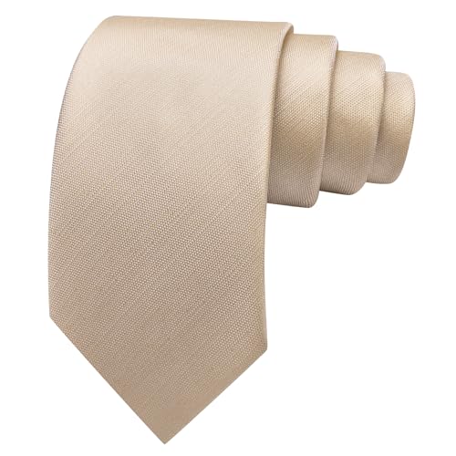 Image of Barry.Wang Plain Men Silk Ties Extra Long Satin Necktie for Wedding Business Handkerchief Cufflinks Set Solid Colors