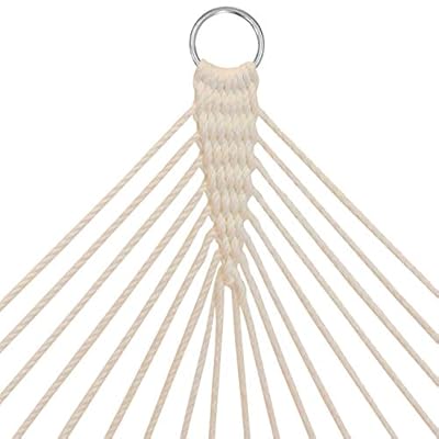 Sunnydaze Cotton Rope Hammock with Unfinished Wood Spreader Bars - 12-Foot Stand - 350 Pound Weight Capacity 41 qhG qRbL. SS400
