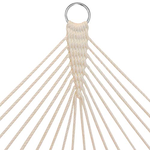 Sunnydaze-Cotton-Rope-Hammock-with-Unfinished-Wood-Spreader-Bars-12-Foot-Stand-350-Pound-Weight-Capacity 41 qhG qRbL