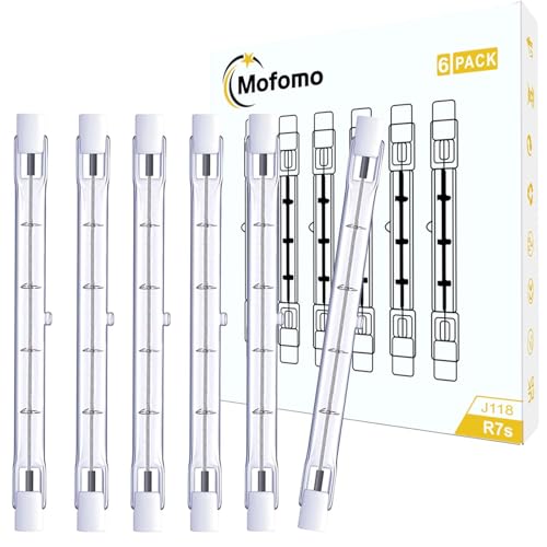 Mofomo R7S Halogen Glühbirne 118mm 300W 230V, Dimmbar, Warmweiß 5500lm, J118 Linear Lampe, 6er Pack