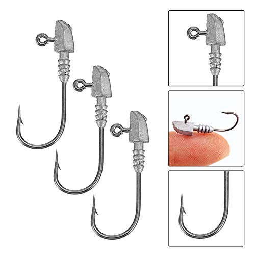 BESPORTBLE 10 peças de anzóis de pesca, gancho prático de cabeça de chumbo, gancho de isca de pesca