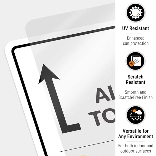 Image of Package Delivery Sign, Delivery Instructions Deliver All Package to Front Door Up Arrow Sign, 10x7 Inches, 4 Mil Vinyl Decal Stickers Weather Resistant, Made in USA