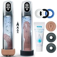 Penispumpe für Penisvergrößerung Sex Spielzeug für die Männer, Elektrische Penis Pumpe Vakuumpumpe mit 5 Saugstufen 6 Trainingsmodi, Wasserdicht Taschenmuschi Masturbator mit Penisring 2 Silikonhülsen