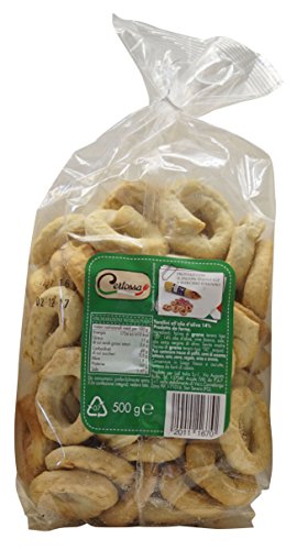 Certossa: "Tarallini" Italian Taralli, with Olive Oil and with Chilli 17.6 Ounce (500g) Packages (Pack of 1 Each Flavour) [ Italian Import ]