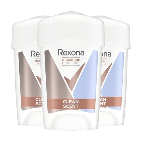 REXONA - Déodorant Femme Clean Scent - Stick Anti-transpirant - 3x plus efficace contre la transpiration - Protection 96h - (lot de 3x45ml)