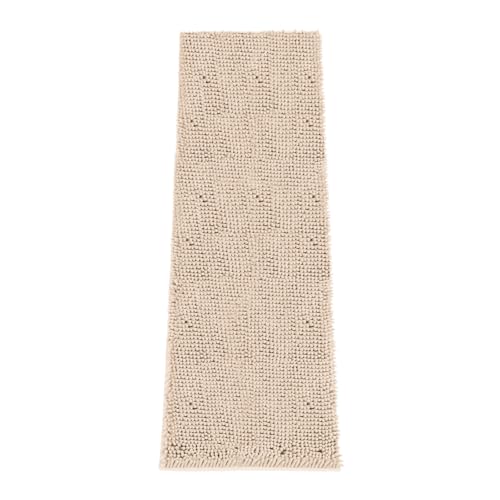 HOMEK Absorbent Dog Door Mat for Muddy Paws 72 x 24 Chenille Indoor Mats for Entryway Trap Dirt Front Door Mat Indoor Entrance Washable Non Slip Soft Beige