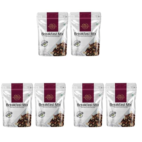 Image of KHARAWALA'S Breakfast Mix - Pack of 6 (200gm Eac) | Fusion of Roasted Pumkin Seed, Almonds, Pecan Nuts, Hazelnut, Cranberry & Black raisins
