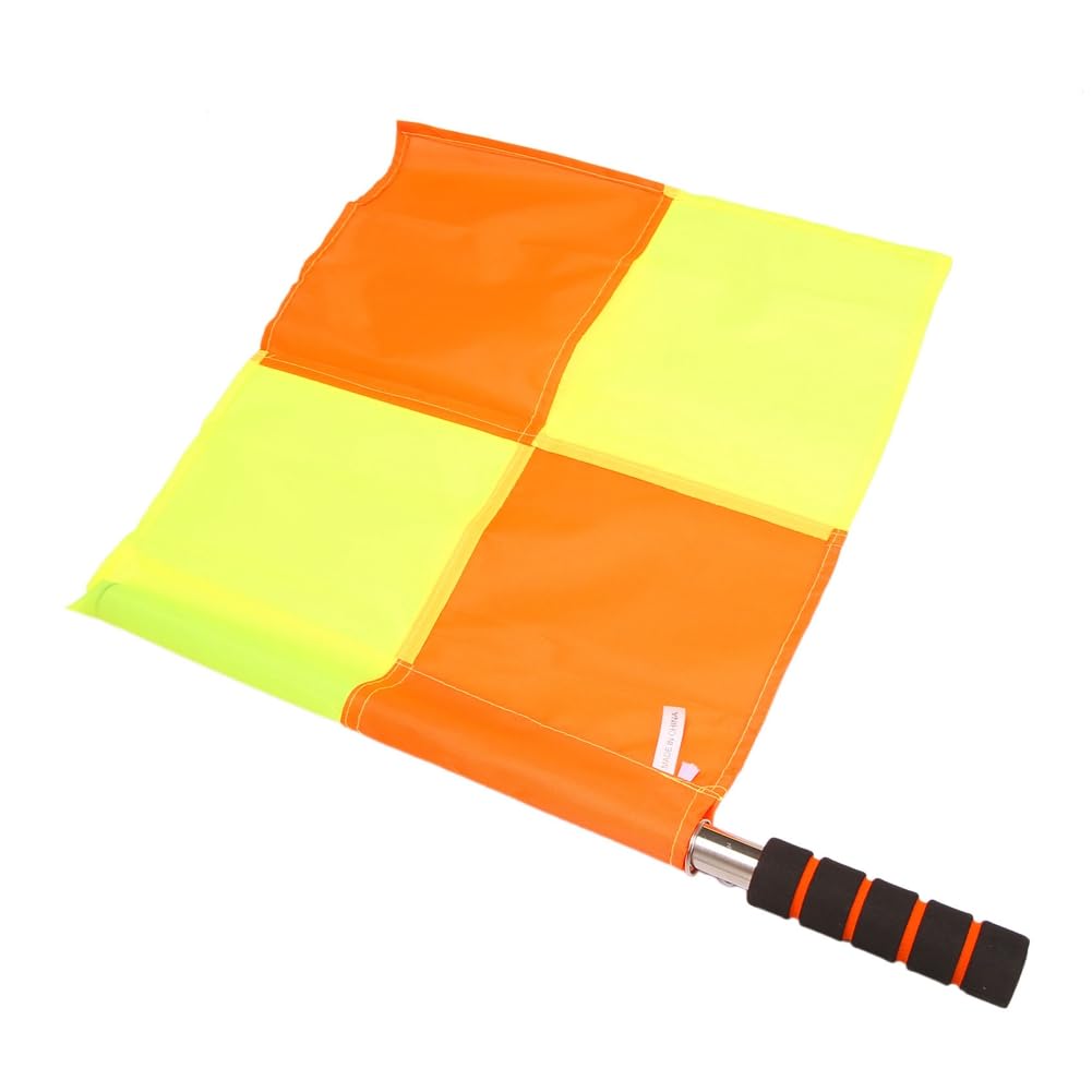 2 banderas de árbitro de fútbol con bolsa de transporte de fútbol línea lateral juez de línea lateral juego deportivo banderas árbitro equipo