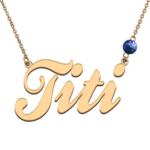 HUAN XUN Custom Choker Birthstone Titi Name Necklace Best