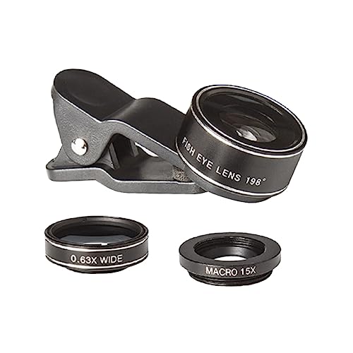 jojofuny 3 1 Cell Phone Three in One Lens Phone Lens Camera Lens Phone Charm Kawaii Mic Belts Smartphone Small Travel Cable Organiser Right Angle USB b Fish-Eye Lens Wide Angle