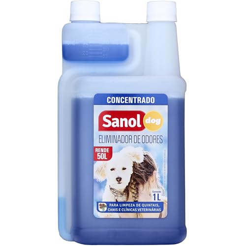 Sanol Dog Eliminador De Odores Para Cães E Gatos Concentrado 1 Litro Azul