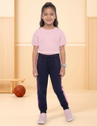 Image of Amazon Brand - Symbol Girls Contrast Panel Detail Cotton Rich Track Pants
