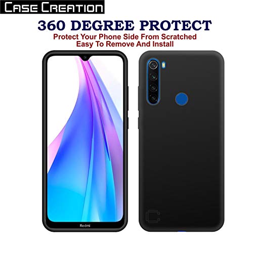 Image of Case Creation for Redmi Note 8T 2019 Back case, Xiaomi Redmi Note 8T Slim Flexible Smart Look case with 360 Camera All Angle Protection (Pure Black)