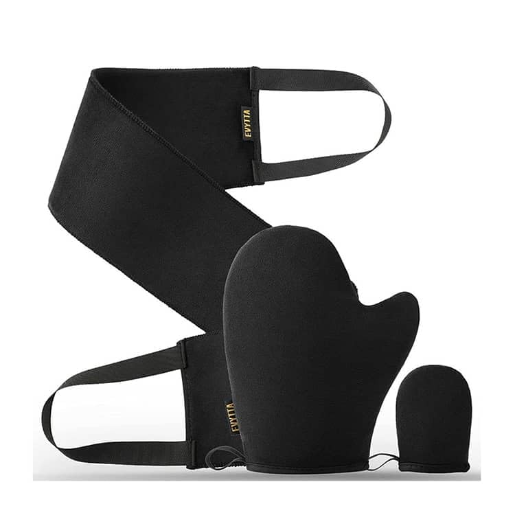 Lazy Line - Set of Three Self Tanner Mitt Applicator with Thumb - Back Tanning Applicatir - Face Self Tan Finger Mitt -Velvet Self Tanning Mitt Applicator Self Tanning Gloves