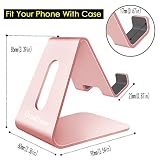 CreaDream Stojak na telefon komórkowy, podstawka, uchwyt, aluminiowy stojak na biurko kompatybilny z przełącznikiem, wszystkie smartfony, iPhone 11 Pro Xs Max Xr X Se 8 7 6 6s Plus SE 5 5s różowe złoto