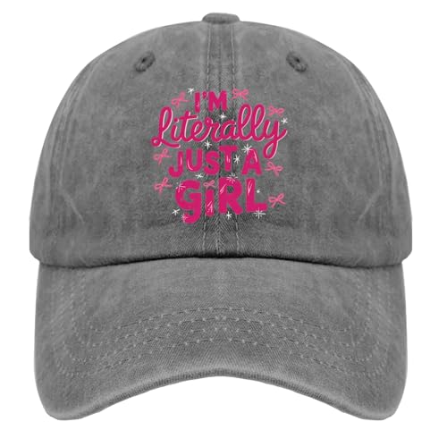 I'm Literally Just A Girl hat for Women Vintage Cotton Washed Baseball Caps Adjustable Dad Hat Crazy