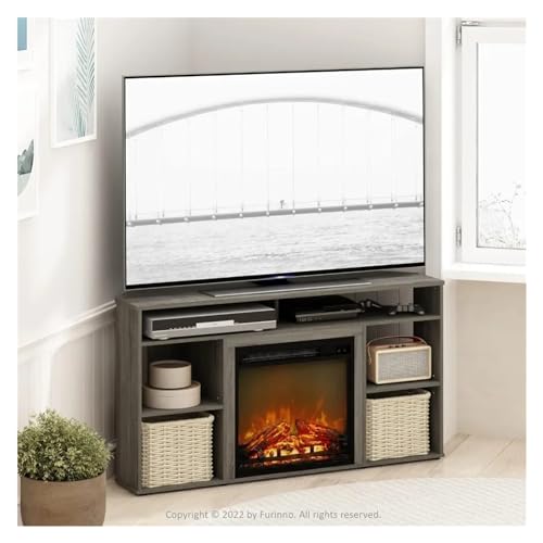 XXAD553TY Chimenea de Pared Soporte for TV con Chimenea for TV, Centro de Consola Multimedia de Entretenimiento Moderno, Soporte Flotante for TV de Almacenamiento Grande Chimenea