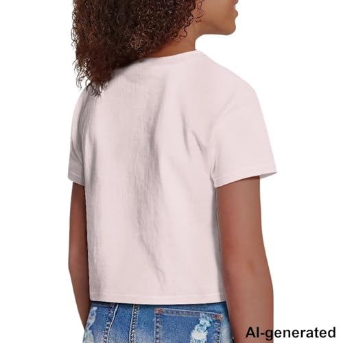 Image of Cute Crop Tops for Girls Short Sleeve Summer T Shirts Fashion Graphic Tees Crew Neck Pullover Tee 5-14 Years