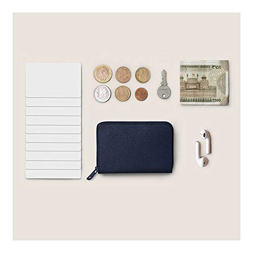 Image of DailyObjects Blue Nylon Women's Card Wallet | Made with Ballistic Nylon Material | Carefully Handcrafted | Holds up to 20 Cards | Slim and Easy to Fit in Pocket | Zip Closure | Made with Ballistic Nylon Material